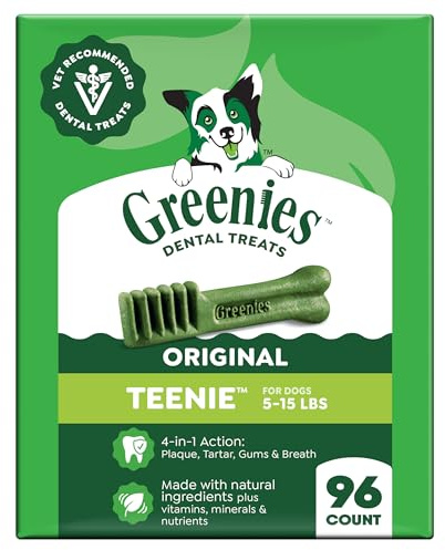 Greenies Teenie Original Natural Dental Dog Treats, Chicken, 96 Count