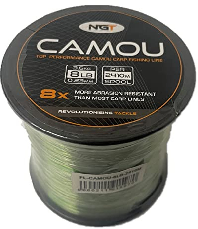 NGT Carp & Coarse Fishing Line Camo Colour available in 8lb 10lb 12lb 15lb Breaking Strain (8lb)