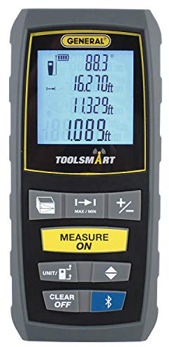 General Tools TS01 100’ Laser Measure, Bluetooth Connected, Calculates Area, Distance and Volume, Real-Time Measuring