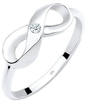 Elli DIAMONDS Ring Women Infinity Symbol Elegant with Diamond (0.03 ct.) in 925 Sterling Silver