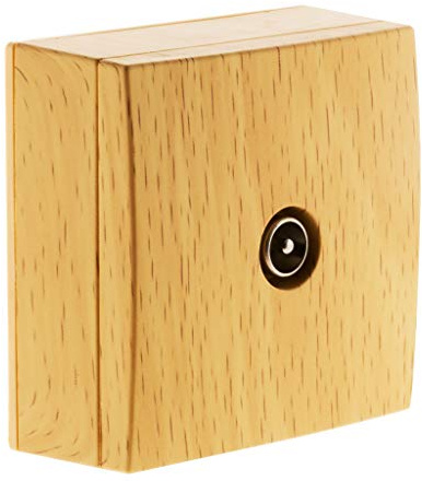 Zenitech - Bel'vue Prise TV Ø9,52 mm Saillie - Hêtre - Appareillage Électrique sans Vis Apparentes - Compatible avec Moulures Standards - Fixation Facile - Pré-perçage pour Passage Câbles