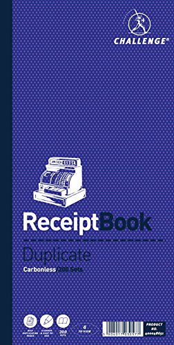 Challenge Duplicate Receipt Book, Carbonless, 200 Pages, 1 pack (280 x 141 mm)