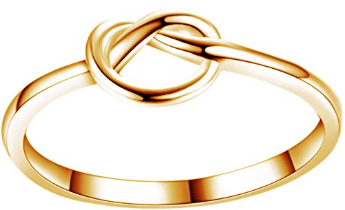 Kingray Jewelry Stainless Steel Love Knot Friendship Promise Ring Size 3-13 (Gold, 9)