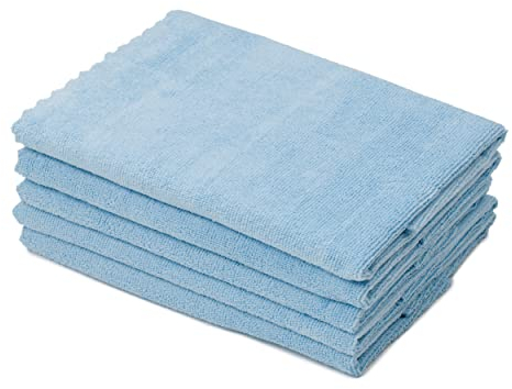 Amago - Paños de Cocina de Microfibra Sin Bordes (Paquete de 5), 30 x 50 cm - Azul