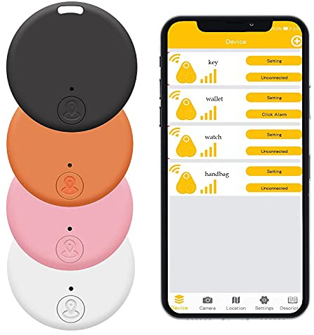 4pcs Localizzatori Di Articolo Wireless, Key Finder Anti-Perdita Telefono Ricercatore Allarme Trova chiavi,Localizzatore e Tracker Suono per Ritrovare Chiavi, Compatibile con iOS e Android