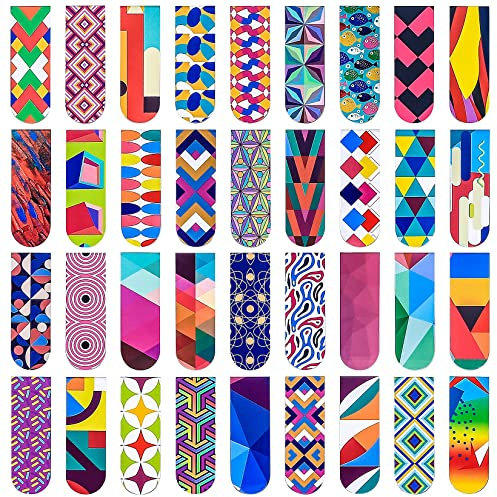 36 Pcs Magnetic Bookmarks,Magnetic Book Markers, Colorful Magnet Page Markers, Assorted Magnetic Page Clips for Children Kids Adults School Stationery Book Reading