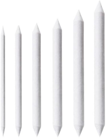 12 Stücke Papierwischer Bleistife, Doppelköpfe Papier Stift Weiß Art Papier Stümpfe für Zeichnen DIY,Art Papier Mischstümpfe Und Tortillions Set Mixer Student Skizze Zeichenwerkzeuge, 4/6/9/10/12/13mm