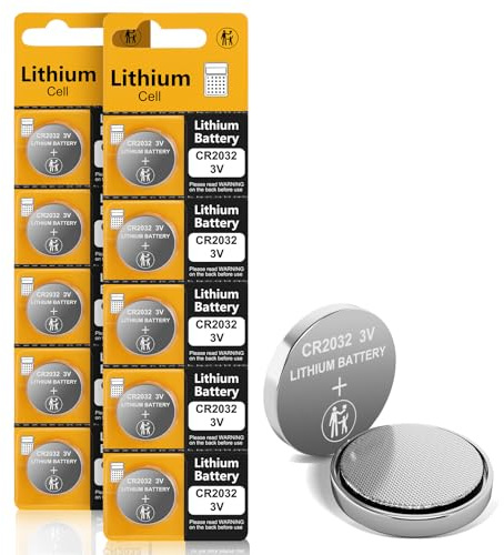 TOPUSSE CR2032 Lithium 3v Coin Battery, 10 Pack 2032 Button Cell Batteries for Apple Airtag, Key Fob Battery Replacement for Nissan Toyota Honda Chevy Jeep.
