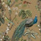 Peacock Woods Gold Wallpaper - Modern Naturistic Floral Flowers Birds - Stylish Trendy Feature Wall
