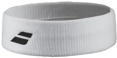 Babolat - Sport-Stirnband Unisex-Modell, Einheitsgröße, Farbe Weiß, Elastisches Material, Leicht und Bequem, Optimale Absorption, Perfekter Halt der Haare