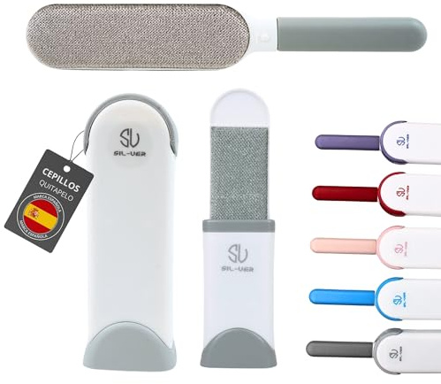 SILVERSTORE® Lot de 2 brosses anti-poils d'animaux de maison et de voyage - Brosse anti-peluches pour animaux domestiques et vêtements - Gris