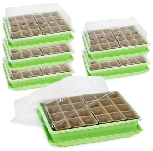 com-four® 6X Serra da Interno per Coltivare Piante - Set di Semina per 144 piantine - Cassetta per Piante da casa, 27 x 19 x 11 cm (6 Pezzi - Serra Interna)