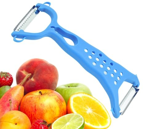 Derwrtup Pelador de verduras, pelador de patatas – Cortador de doble cabeza de mano, fruta de cocina, pelador de verduras con mango ergonómico para la preparación de alimentos