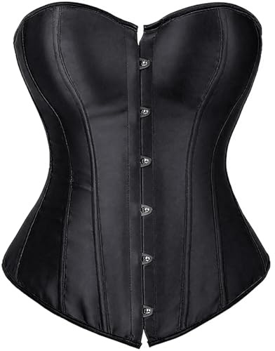 VerLuky Corsetto Donna Nero, Corpetto Nero Bustino Corsetto per Halloween Donna Gotico Vampiro Costume