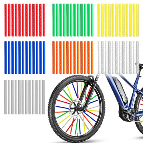 GMUFTIR Reflector de Radios para Bicicleta, 84 Piezas 75mm Reflectantes de Colores con Visibilidad de 360°, Reflectores para Radios Bicicleta, para Bicicletas de Carretera, Bicicletas de montaña