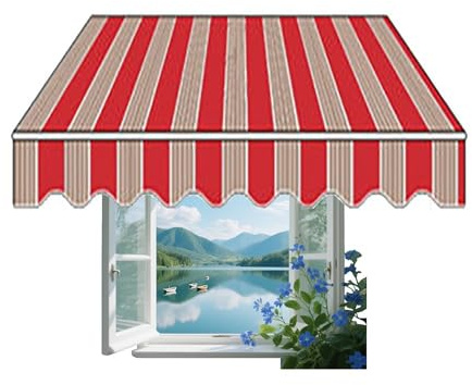 Parasol retráctil para patio al aire libre, lona de poliéster impermeable, repuesto ideal para tiendas y restaurantes (rayas B, 3,5 x 1,5 m)