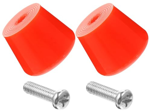 NIYANGLE Tête de Frein pour Patins à roulettes Double Rangée, Lot de 4 Pièces Rouge Vis, Plaquettes de Frein Antidérapantes et Résistantes à L’Usure, Accessoires de Freinage pour Rollers
