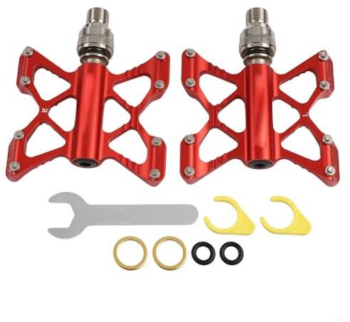 Pedales de liberación rápida con características antideslizantes para bicicletas plegables y de montaña Brompton 9/16 pulgadas Diseño de aluminio (negro)
