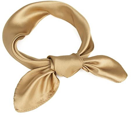 TOPTIE Carré Satiné Foulard Tête Square Uni en Satin Elégant Écharpe Bandana en Satin 23 Pouces(60 x 60 cm)