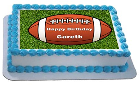Personalised Rugby Ball A4 Edible Icing Cake Topper Birthday (Please Leave Personalisation as Gift Message)