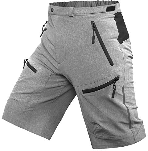 Cycorld MTB Hose Herren Fahrradhose Kurz, Wasserabweisend Radlerhose Herren Radhose Kurz Wanderhose MTB Outdoor Sport Shorts Mountainbike Hose Herren (Grau, L)