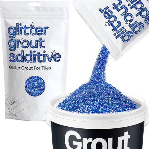 Hemway Sapphire Blue Holographic Glitter Grout Additive 100g | for Adding Sparkle to Kitchen & Bathroom Tiles, Enhance Your Indoor Grouting Projects with a Durable Sparkly Effect