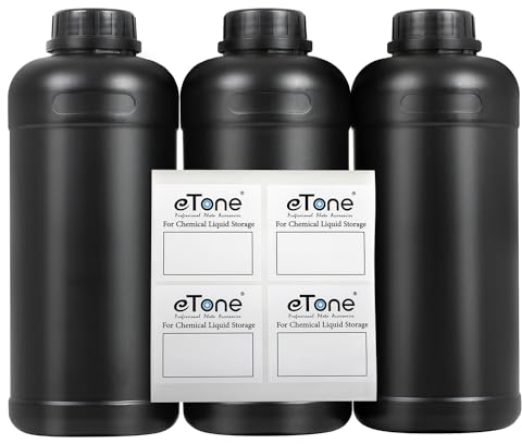 Lot de 3 pièces de 1L (1000ml) pour Chambre Noire. Bouteilles de Stockage en Plastique pour chimies de Film Photographique (3X 1L Bouteilles Noires)