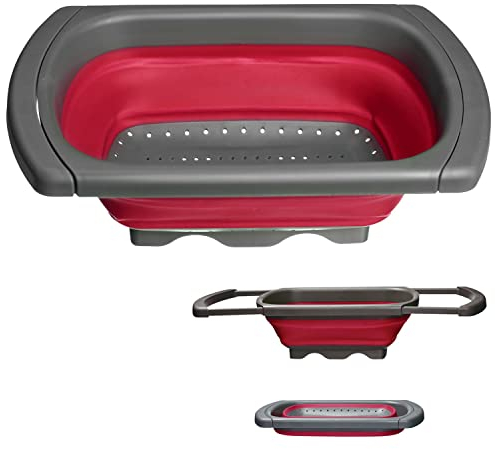Westmark Passoire pliable, extensible, avec dispositif de suspension, en plastique, rouge/anthracite, 21302270