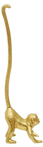 Premier Houseware Gold Toilet Roll Holder For Bathroom/Monkey Figurine Toilet Paper Holder/Stylish Free Standing Toilet Roll Holder 12 x 8 x 42