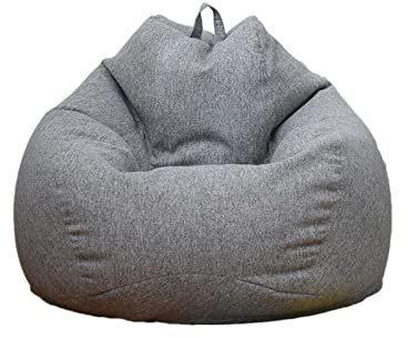 Highdi Sitzsack für Erwachsene Indoor Outdoor Sitzkissen Waschbarer Weicher Flauschiger Sofabettbezug Ohne Füllung Gartenkissen Bodenkissen für Wohnzimmer Gaming (Dunkelgrau,80x90cm)