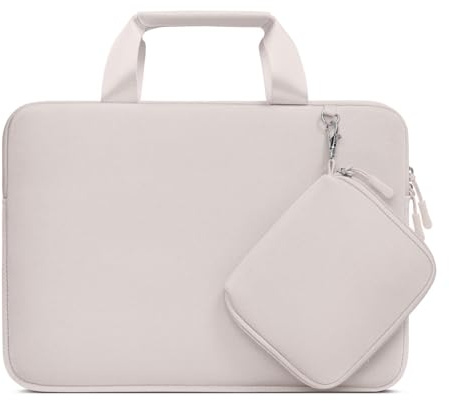 MOSISO Housse Ordinateur Portable 16 Pouces,Compatible avec MacBook Pro 16, HP Acer Dell Lenovo ASUS,15-15,6 Neoprene Sac Porte-Documents avec Petite Valise Détachable,Gris Roche
