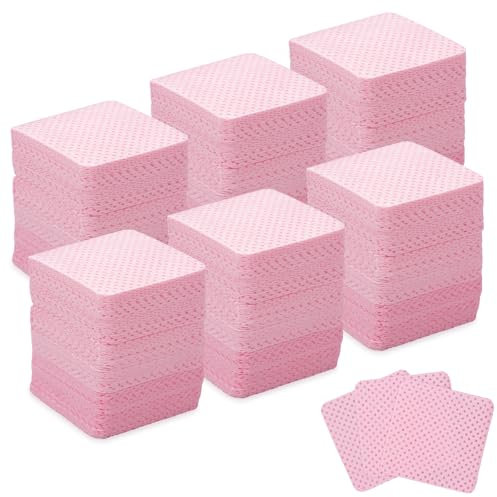 Zelettenrolle für Nägel, 1200 Stück Zelletten für Gelnägel, Nagellackentferner pads Zelletten Fusselfrei, Lint Free Nail Wipes Wattepads für Cleaner Gelnägel Reinigungspads (Rosa)