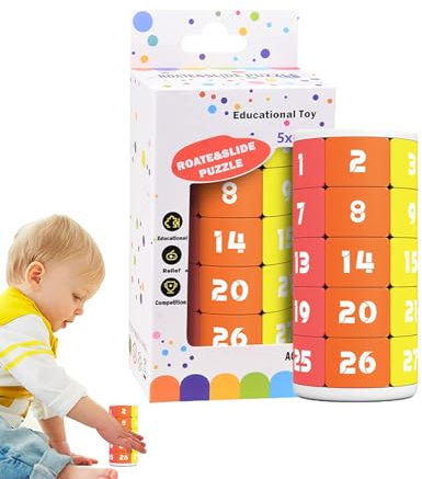 wiroouia Rotate Puzzle, 5 Layers Number Slide Puzzles, Educational Toy, Cognitive Cubes, for Kids Boys and Girls Ages3-8