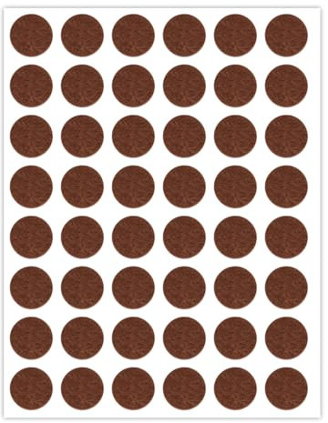 48pcs Felt Cabinet Door Bumpers - 1/2in Brown Furniture Pads, Round Self Adhesive Felt Feet Protector for Bed Table Chair Sofa Washing Machine