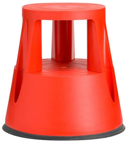 IVOL Taburete estable con pie de elefante, plástico, 41 cm de altura, 150 kg de carga, color rojo