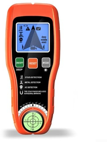 Yuanpgky Détecteur mural portable 7 en 1 pour détecter les goujons, les fils et les métaux avec technologie de détection précise, design compact pour projets d'amélioration de la maison, rouge