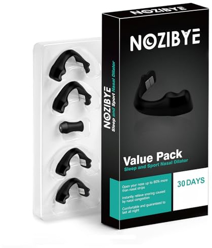 Nozibye Magnetiska Näsremsor (30-dagars kit, Svart) - Näsplåster för Bättre Andning Värdepaket