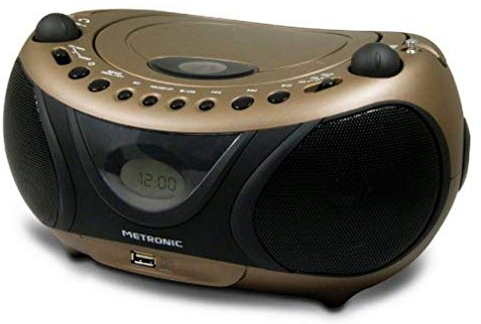 Metronic 477106 - Radio con CD y MP3 (2 W, Entrada USB), Color Negro y Cobre (Importado)
