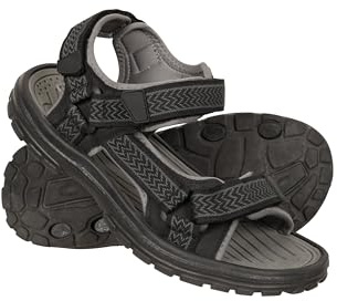Mountain Warehouse Crete Mens Sandals - Durable & Sturdy Grip, Cushioned Footbed, Neoprene Lined, Hook & Loop Straps Beach Shoes - Spring Summer Travel, Walking Grey Adult Shoe Size 12