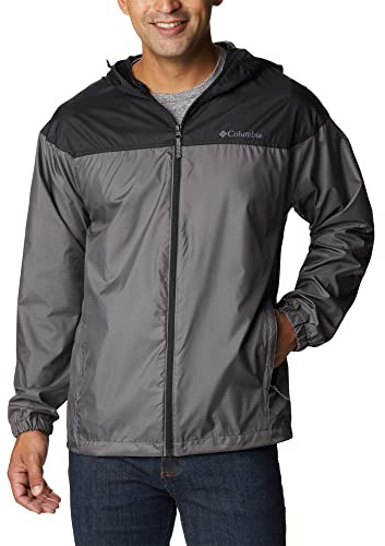 Columbia Flash Challenger Novelty Giacca a vento, City Grey, Black, L Uomo
