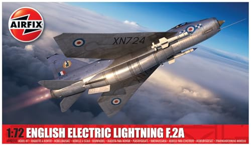 Airfix Model Set - A04054A English Electric Lightning F2A Model Building Kit - Plastic Model Plane Kits for Adults & Children 8+, Set Includes Sprues & Decals - 1:72 Scale Model