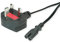VALUE Cable de alimentación británico a Enchufe Europeo C7, 2 Pines, 1,95 m, Color Negro