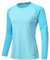 MoFiz Women's Running Tops Long Sleeve Workout Athletic T-Shirts Sun Protection Fishing Hiking Shirts Climbing Picnic Tee Tops Sky Blue M