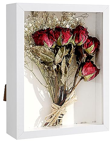 XTDMJ 3D Bilderrahmen 15 x 20 cm Tiefer Objektrahmen aus Holz für 3D-Füllung Bilderrahmen Deep Box mit Acrylplatte für Wandbehang oder Desktop, Familie Memory Geschenke (Weiße Holzmaserung)