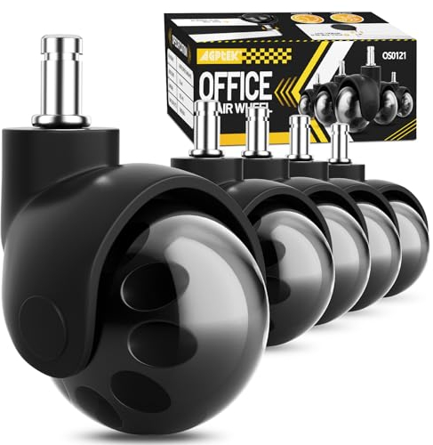 Juego de 5 Ruedas esféricas para sillas de Oficina 11x22mm, ruedas Resistentes universales para sillas de uso intensivo, seguras en azulejos, alfombra s, Suelo de madera dura