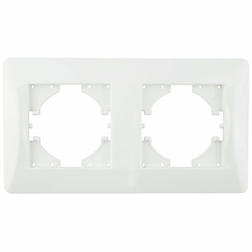 Panel empotrado blanco, marco 2 elementos horizontal, ideal para iluminación en hogares y oficinas, proporciona diseño moderno y funcionalidad.