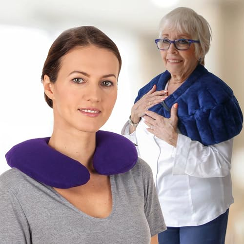 SunnyBay Unscented Purple C-Shape Wrap with Neck and Shoulder Beads