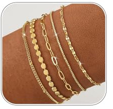 ZOERAY Bracelet Femme Argent Or Ensemble Réglable Bracelet Plaqué Or 18 Carats Multicouche Lot Bracelets Charm Empilable Bracelet Doré Chaine en Serpent Figaro Fantaisie Bijoux Cadeau pour Femme Fille