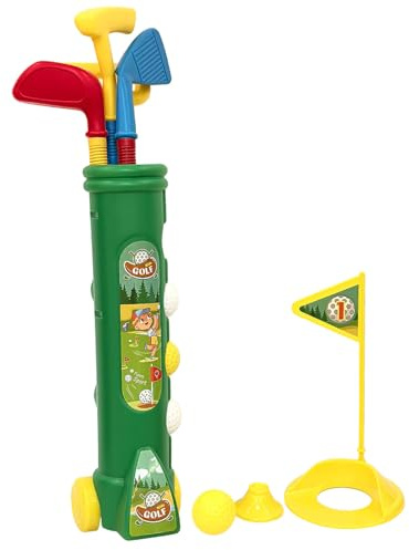 Taylor & Brown Kids Golf Caddy Set with Balls and Clubs | Plastic Toy Golf Cart Caddy | Junior Outdoor Garden Game | Family Beach Sports Play Set for Toddlers & Children