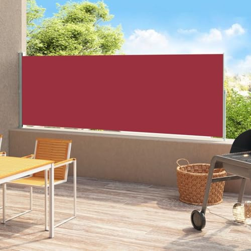 Toile d'ombrage,Auvent latéral rétractable de Patio 180x500 cm Rouge pour Jardin, Terrasse, Balcon, Extérieur